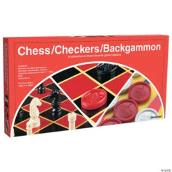 Board Game Set: Chess, Checkers & Backgammon