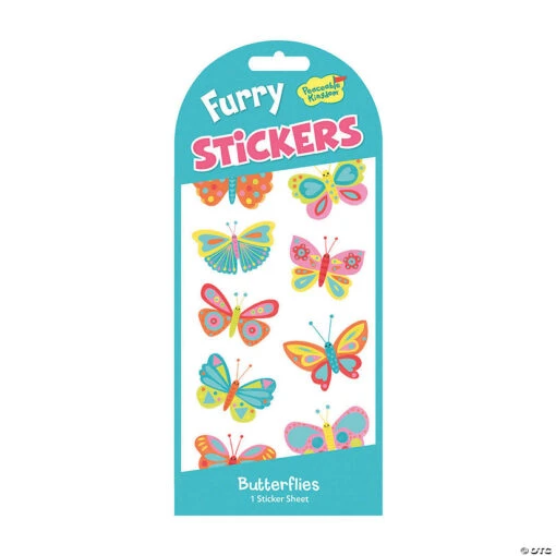Butterflies Furry Stickers: Pack Of 12