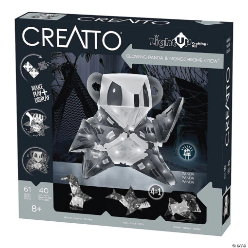 Creatto Illuminated 3D Folding Kit: Glowing Panda And Monochrome Crew