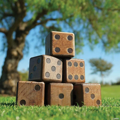 GoSports Giant 3.5" Dark Stain Wooden Playing Dice Set - Image 2
