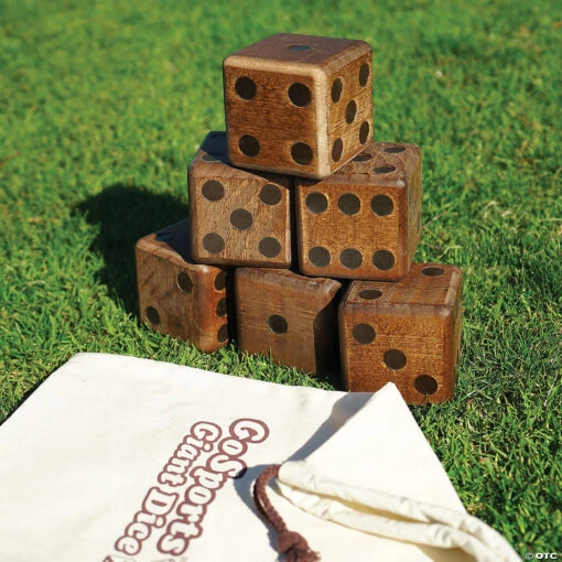 GoSports Giant 3.5" Dark Stain Wooden Playing Dice Set - Image 3
