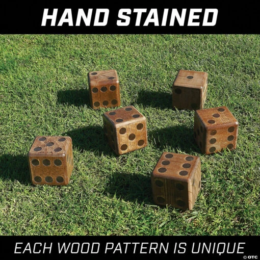 GoSports Giant 3.5" Dark Stain Wooden Playing Dice Set - Image 5