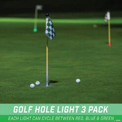 GoSports Light Up Golf Hole Lights: Set Of 3 -Bright Minds Store gosports light up golf hole lights set of 314111148 a02