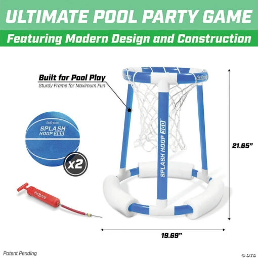 GoSports Splash Hoop 360 Floating Pool Basketball Game, Includes: Hoop, 2 Balls And Pump - Image 2