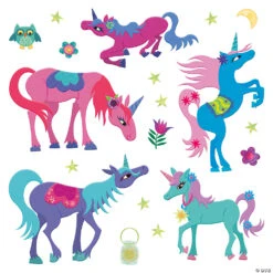 Magical Unicorns Reusable Sticker Tote -Bright Minds Store magical unicorns reusable sticker totesp71 a02