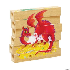Quercetti Mix-N-Match Wood Puzzle, Fantasy Animals -Bright Minds Store quercetti mix n match wood puzzle fantasy animals14272595 a02