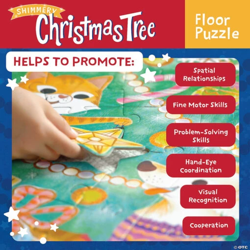 Shimmery Christmas Tree Floor Puzzle - Image 2