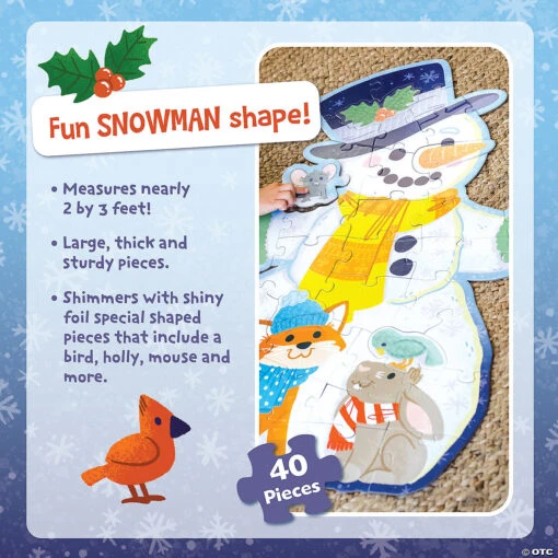 Shimmery Snowman Floor Puzzle - Image 3