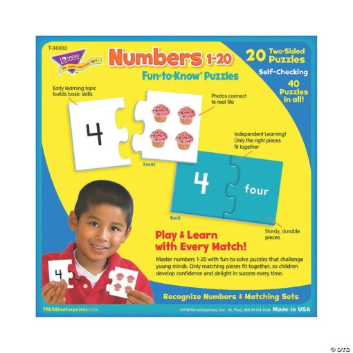 TREND Enterprises, Inc. Numbers 1-20 Fun-to-Know® Jigsaw Puzzles Activity - Image 3